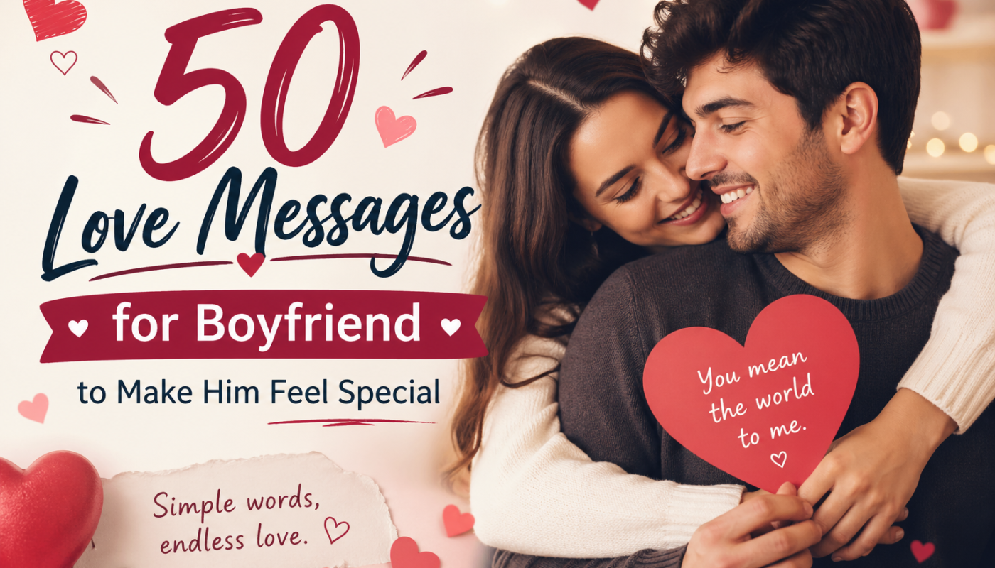 50 Love Messages for Boyfriend to Make Him Feel Special