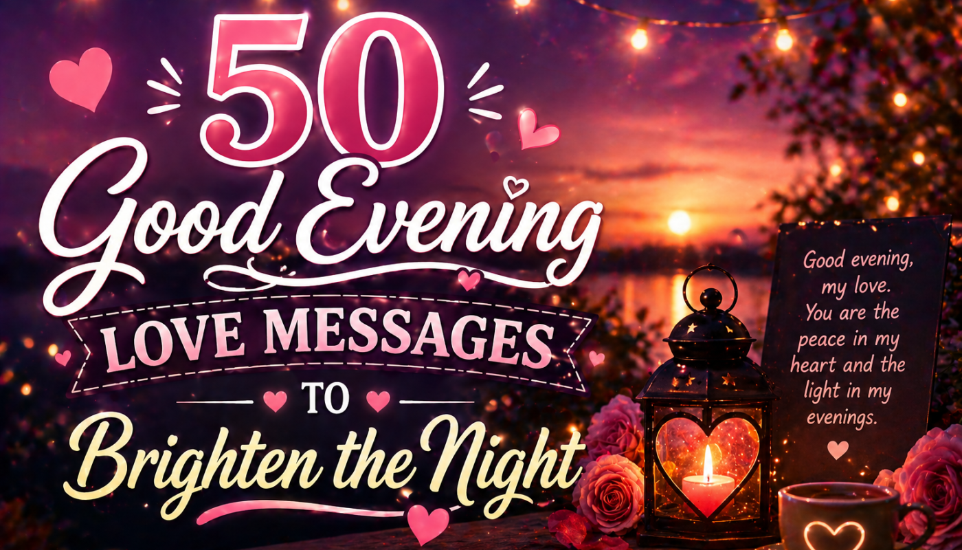 50 Good Evening Love Messages to Brighten the Night