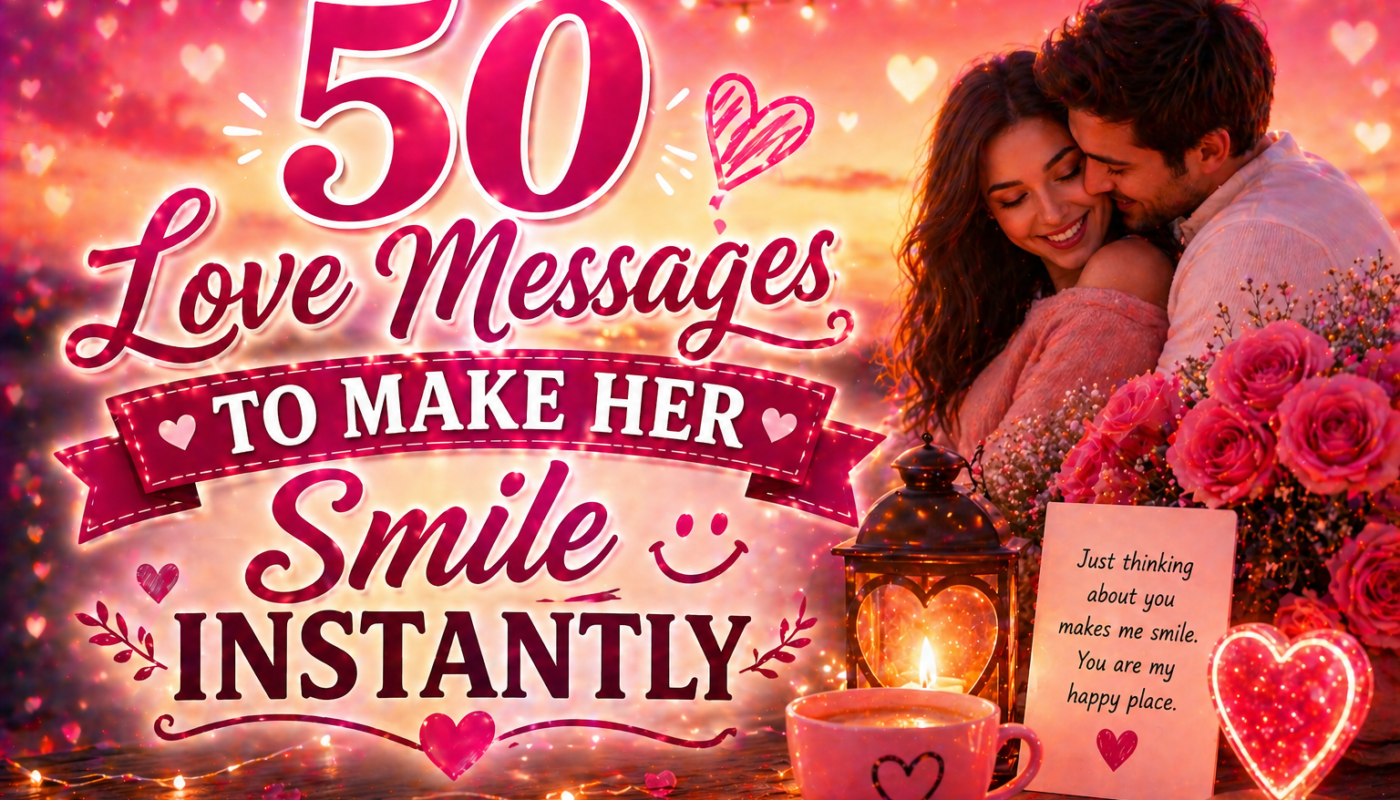 50 Love Messages to Make Her Smile Instantly