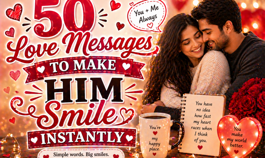 50 Love Messages to Make Him Smile Instantly
