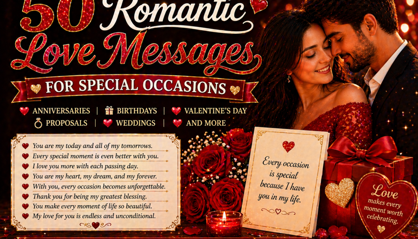 50 Romantic Love Messages for Special Occasions