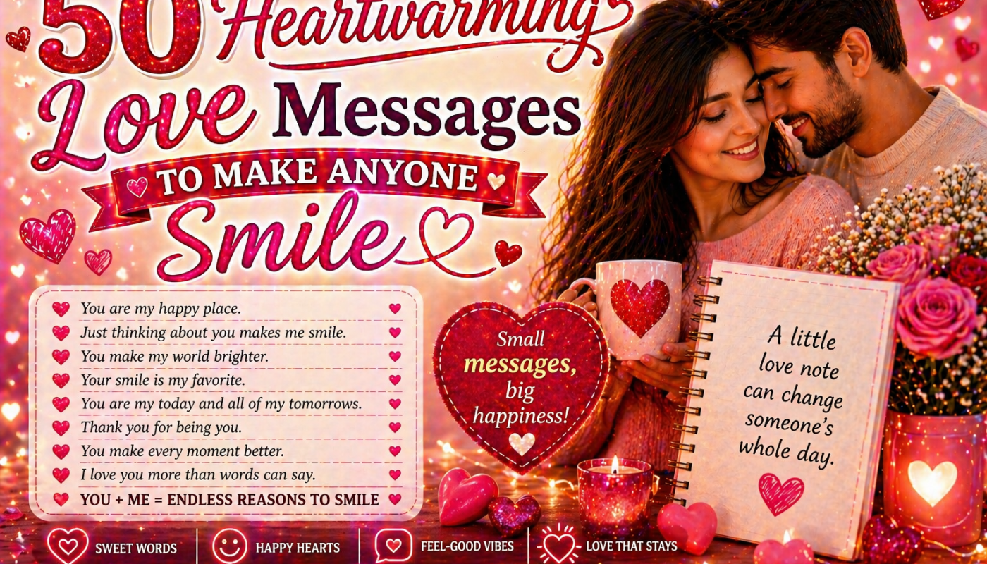 50 Heartwarming Love Messages to Make Anyone Smile