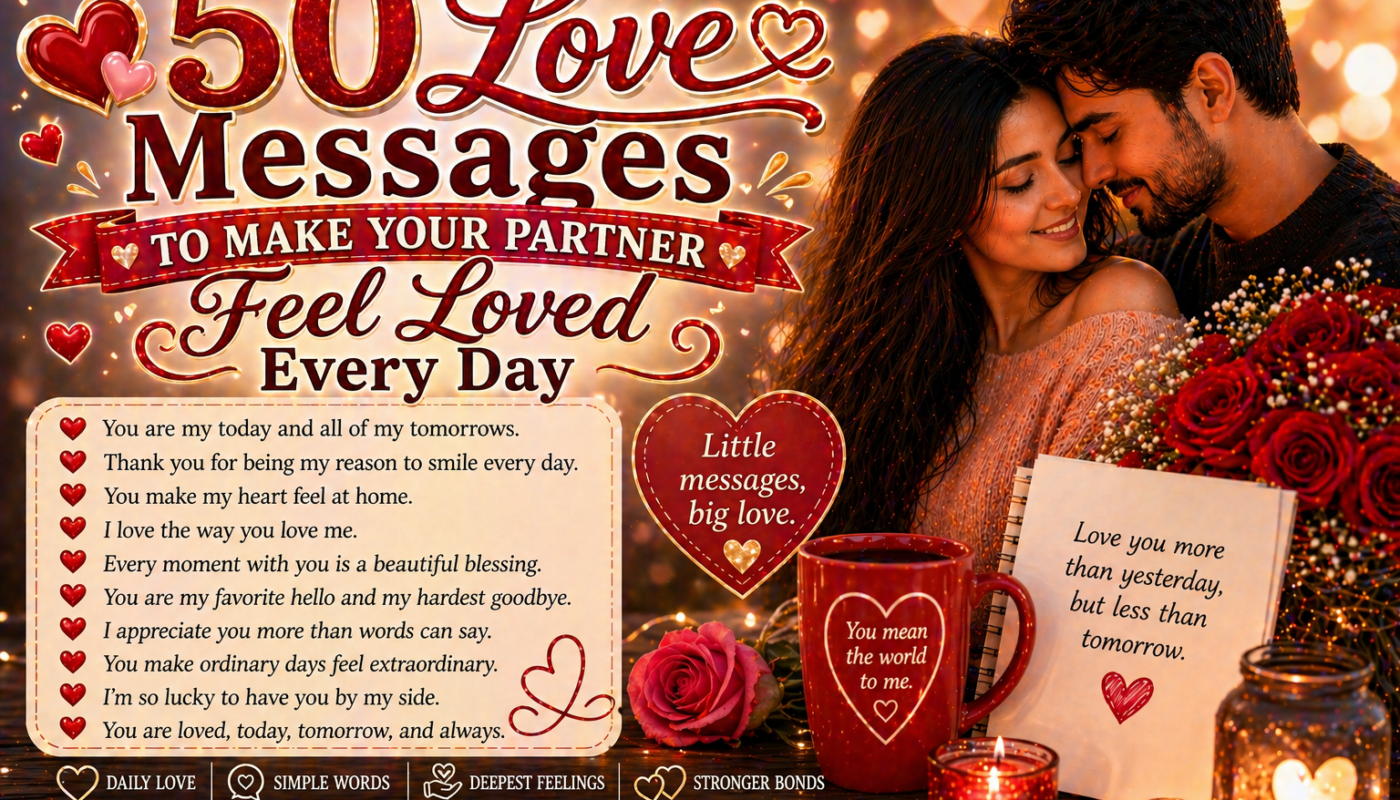 50 Love Messages to Make Your Partner Feel Loved Every Day