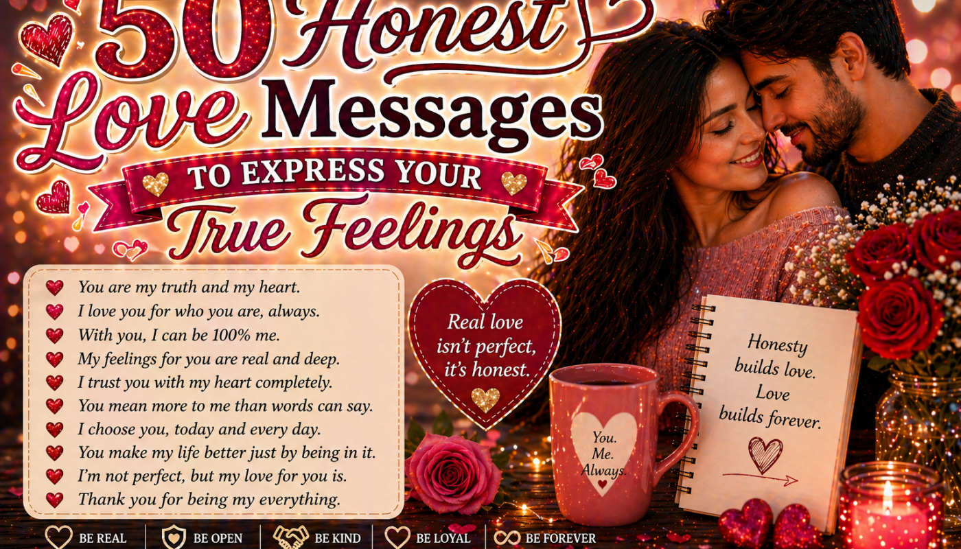 50 Honest Love Messages to Express Your True Feelings