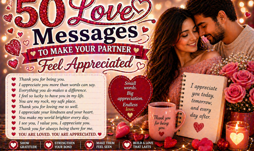 50 Love Messages to Make Your Partner Feel Appreciated