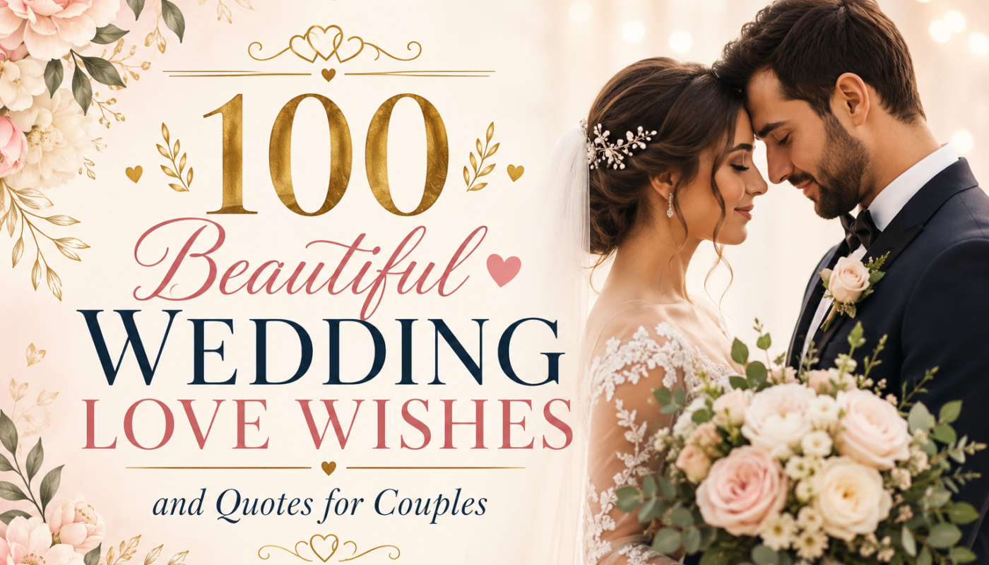 100 Beautiful Wedding Love Wishes and Quotes for Couples