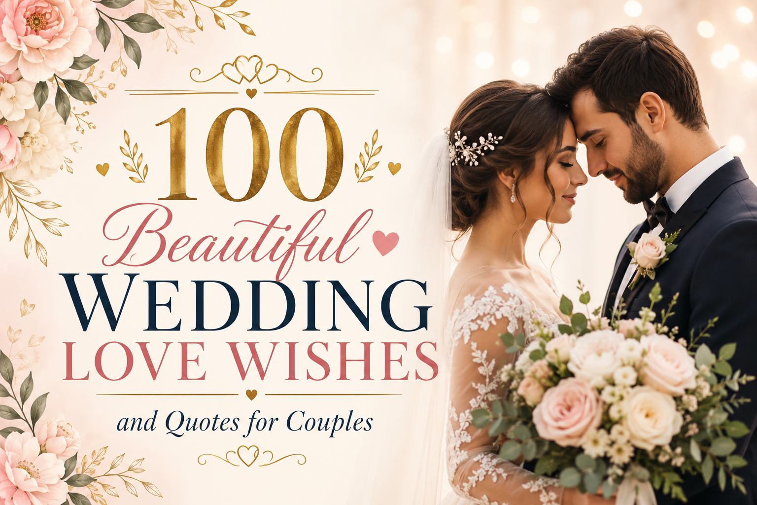 100 Beautiful Wedding Love Wishes and Quotes for Couples