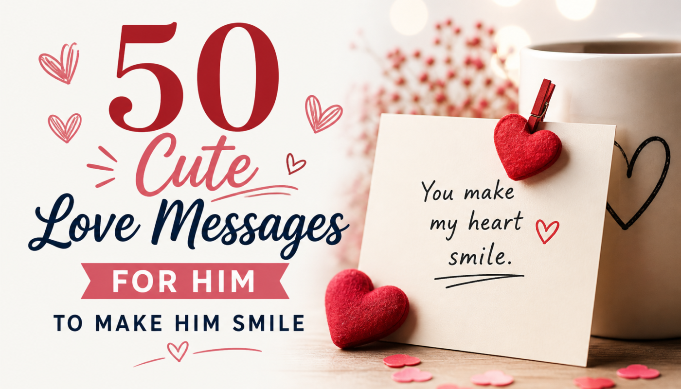 50 Cute Love Messages for Him to Make Him Smile