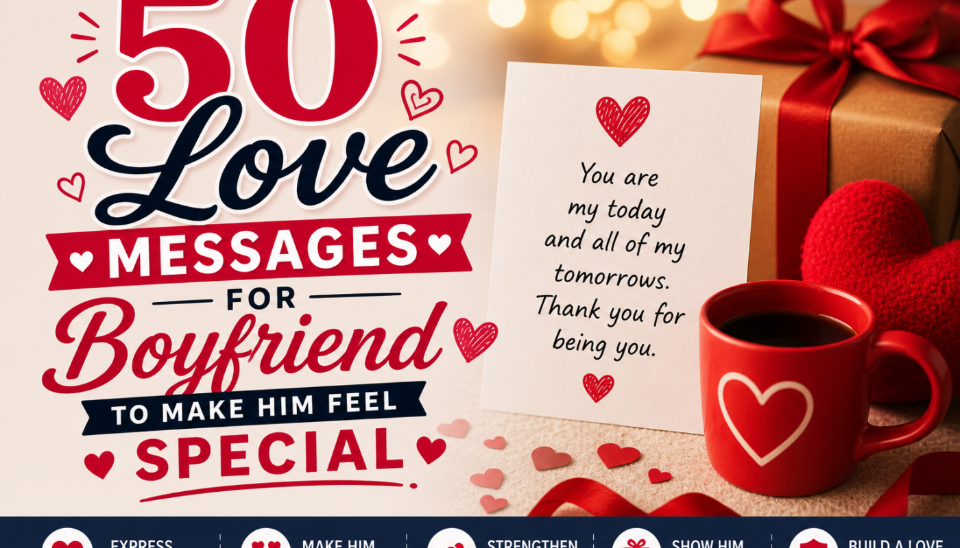 50 Love Messages for Boyfriend to Make Him Feel Special