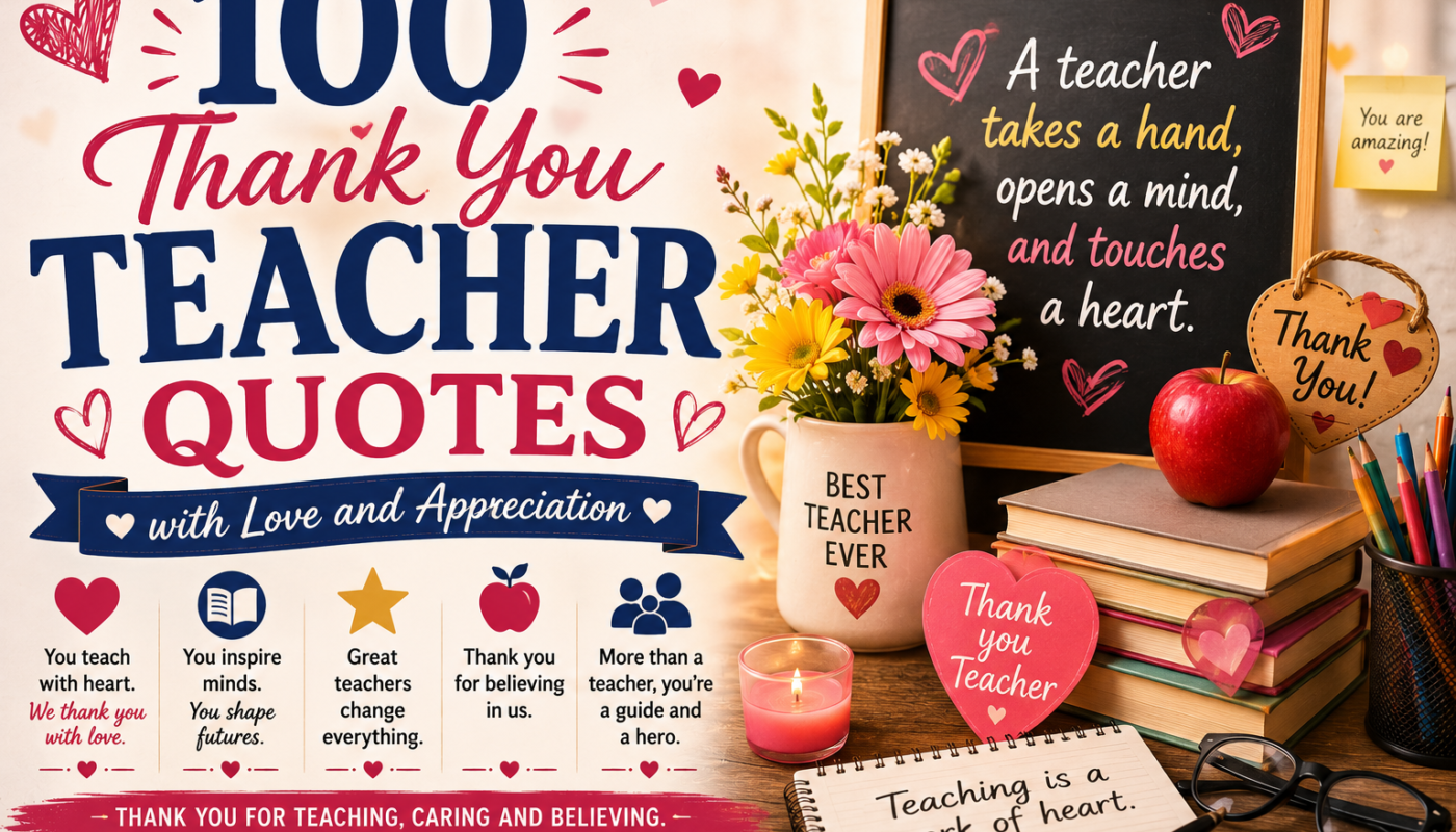 100 Thank You Teacher Quotes with Love and Appreciation