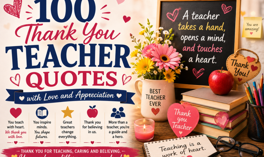 100 Thank You Teacher Quotes with Love and Appreciation