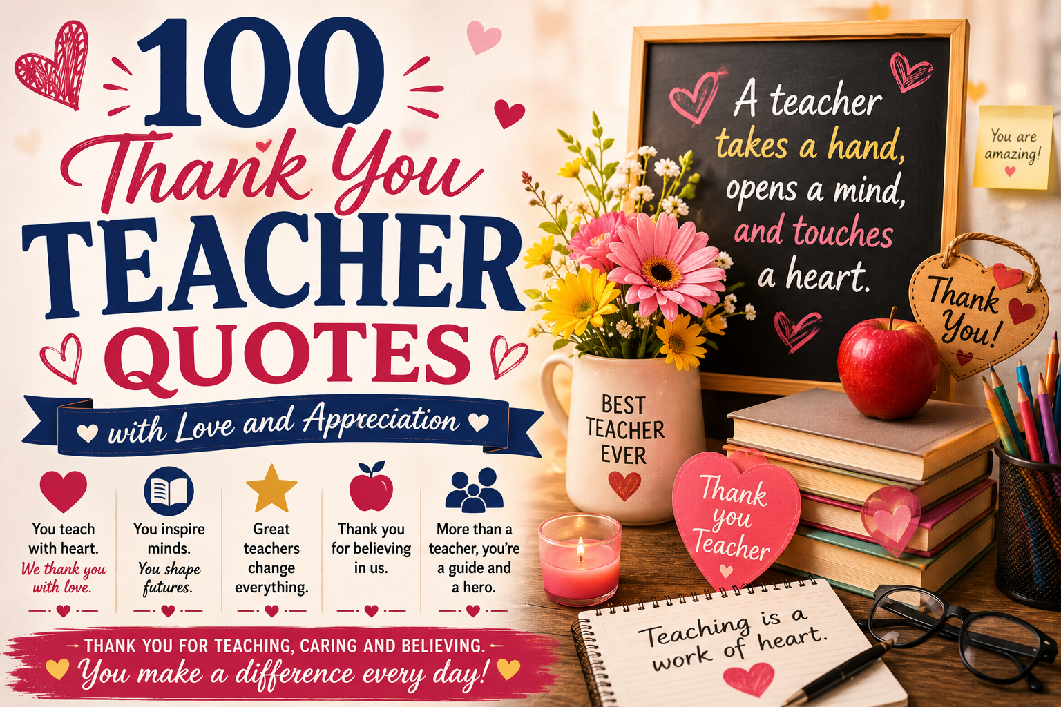 100 Thank You Teacher Quotes with Love and Appreciation