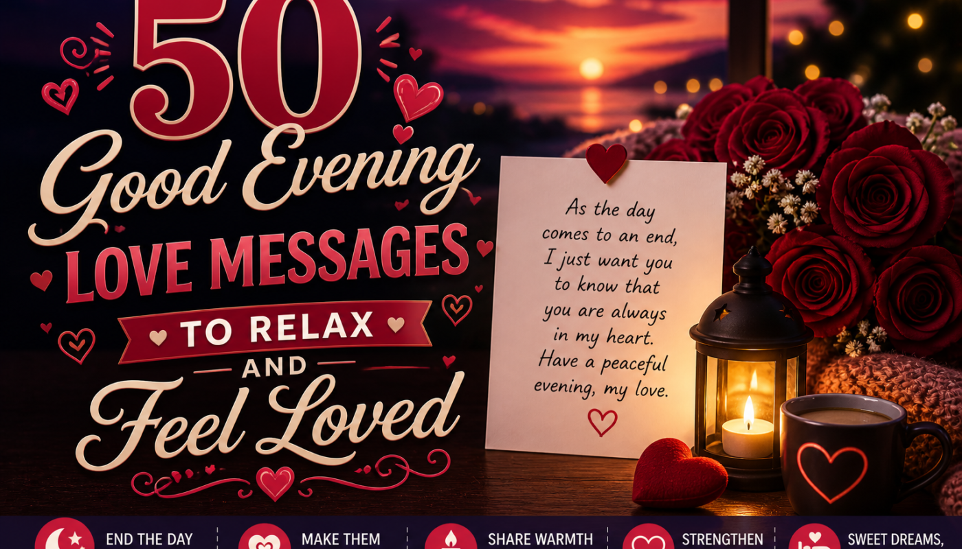50 Good Evening Love Messages to Relax and Feel Loved