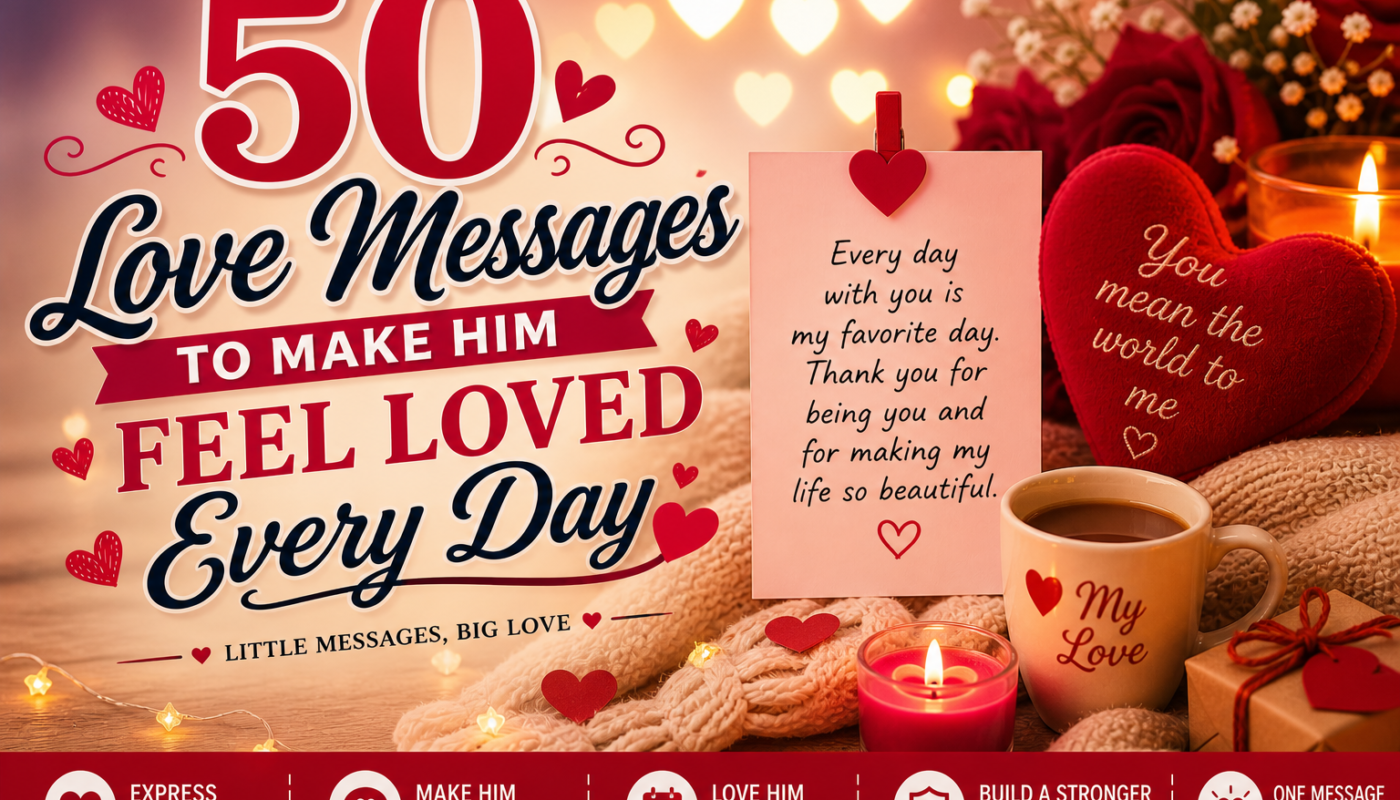 50 Love Messages to Make Him Feel Loved Every Day