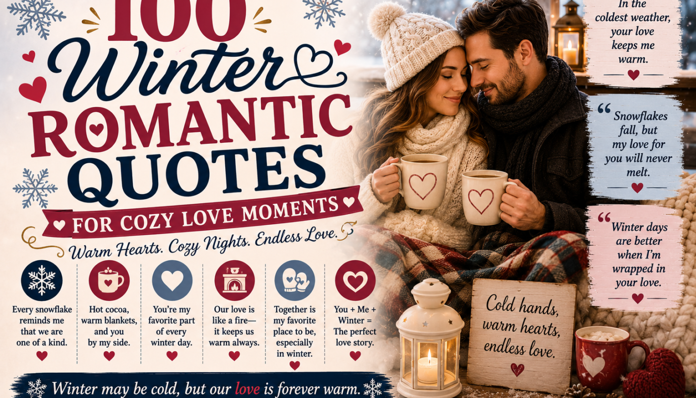 100 Winter Romantic Quotes for Cozy Love Moments