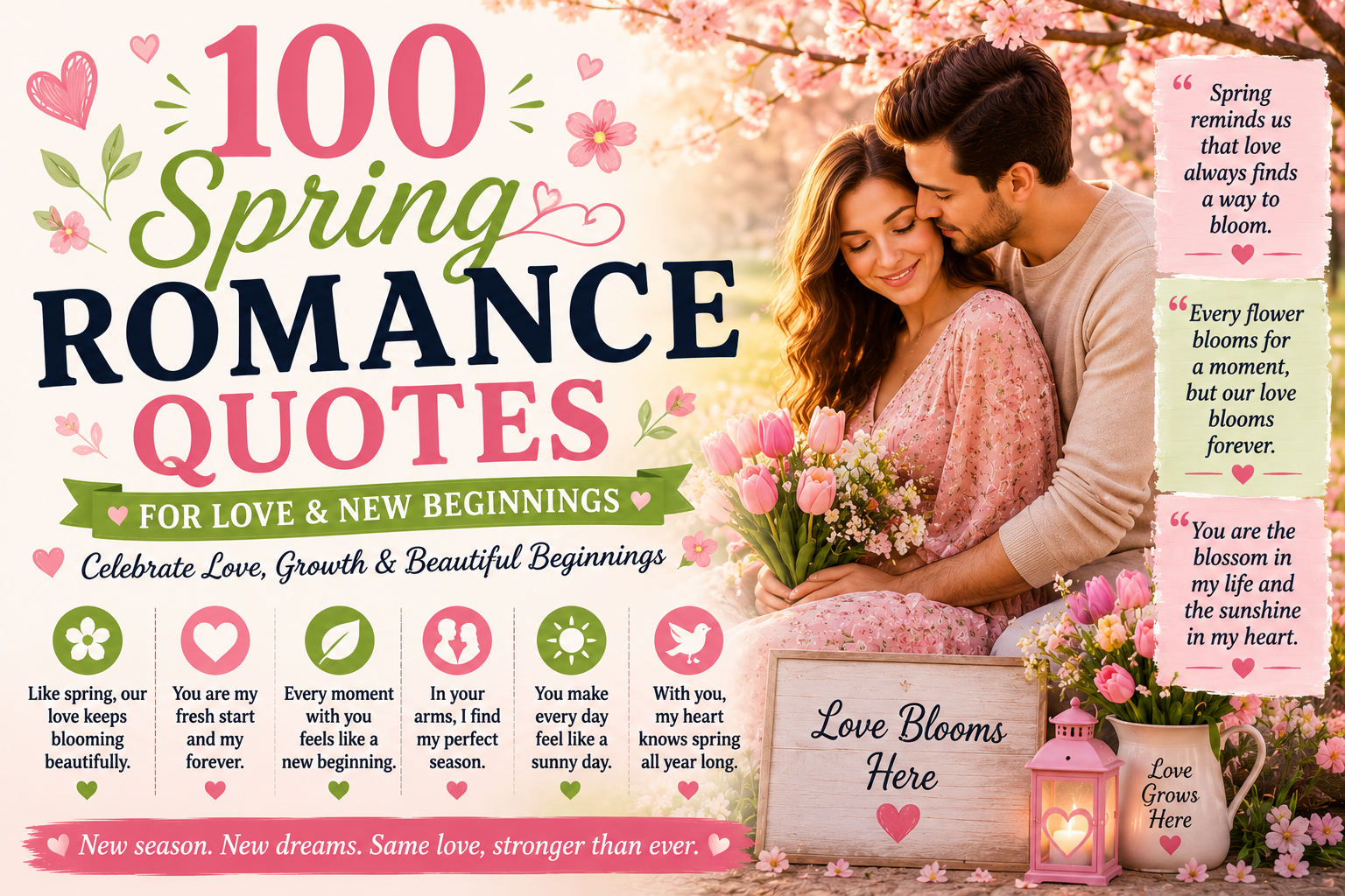 100 Spring Romance Quotes for Love and New Beginnings