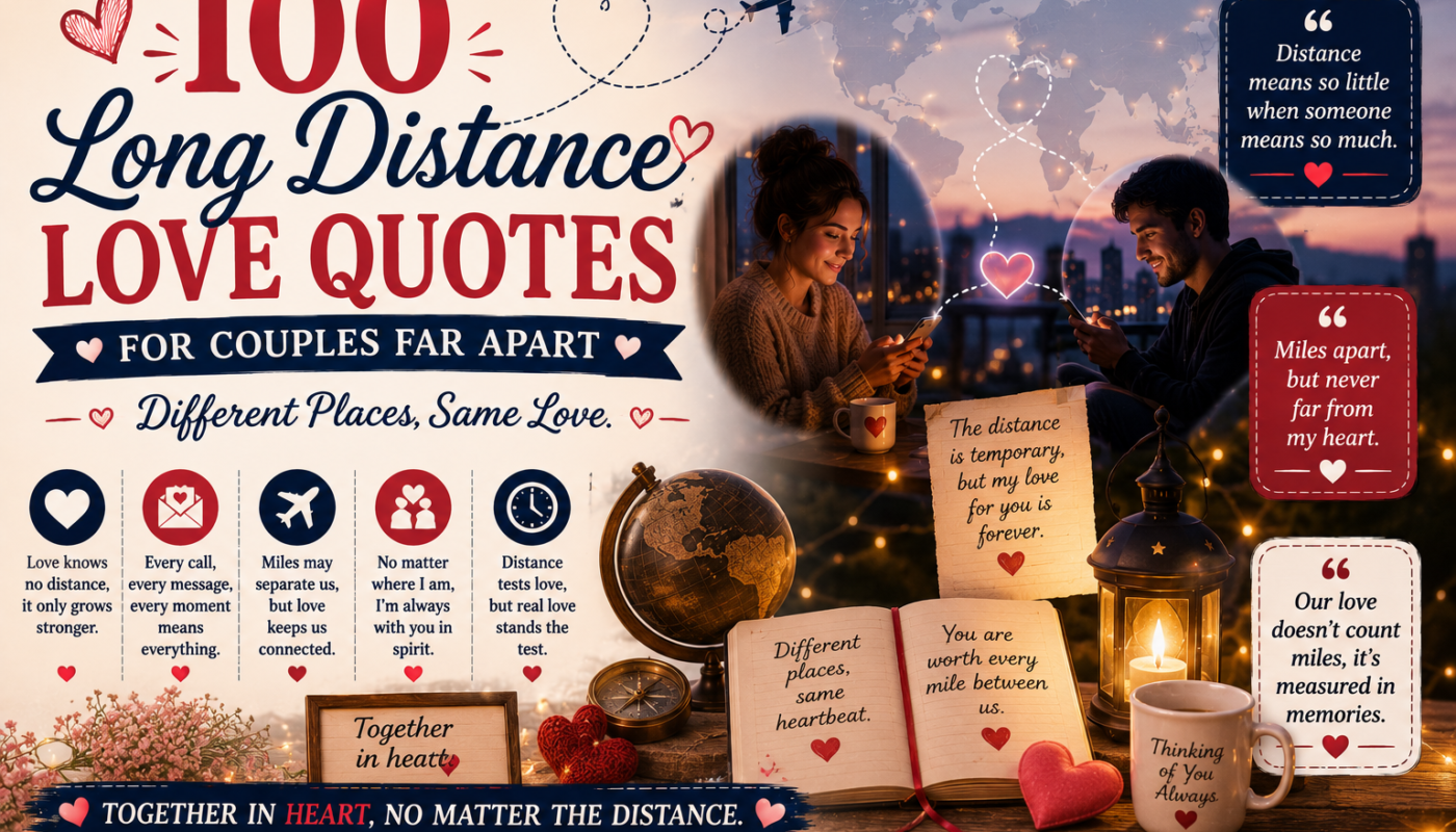 100 Long Distance Love Quotes for Couples Far Apart