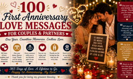 100 First Anniversary Love Messages for Couples and Partners