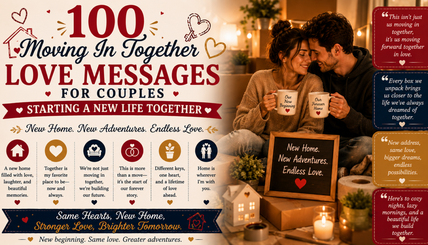 100 Moving In Together Love Messages for Couples Starting a New Life