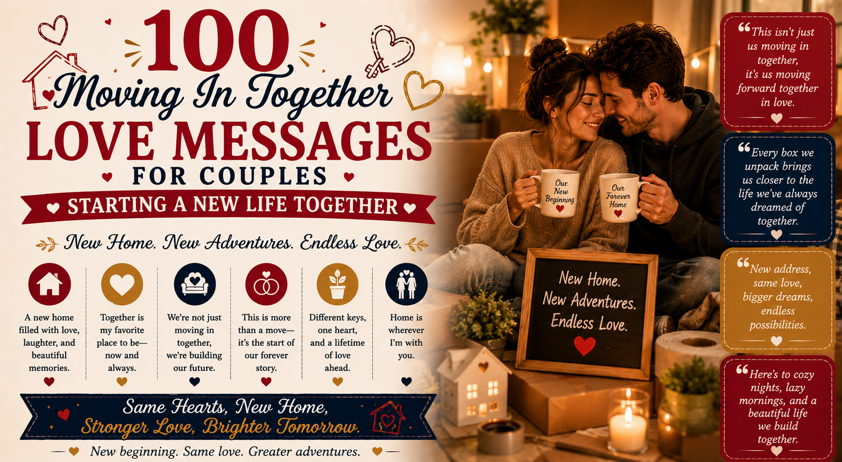 100 Moving In Together Love Messages for Couples Starting a New Life
