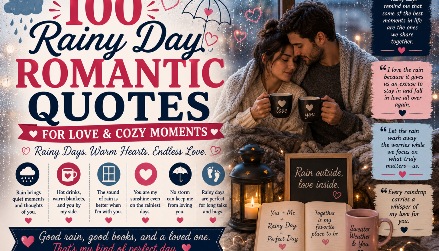 100 Rainy Day Romantic Quotes for Love and Cozy Moments
