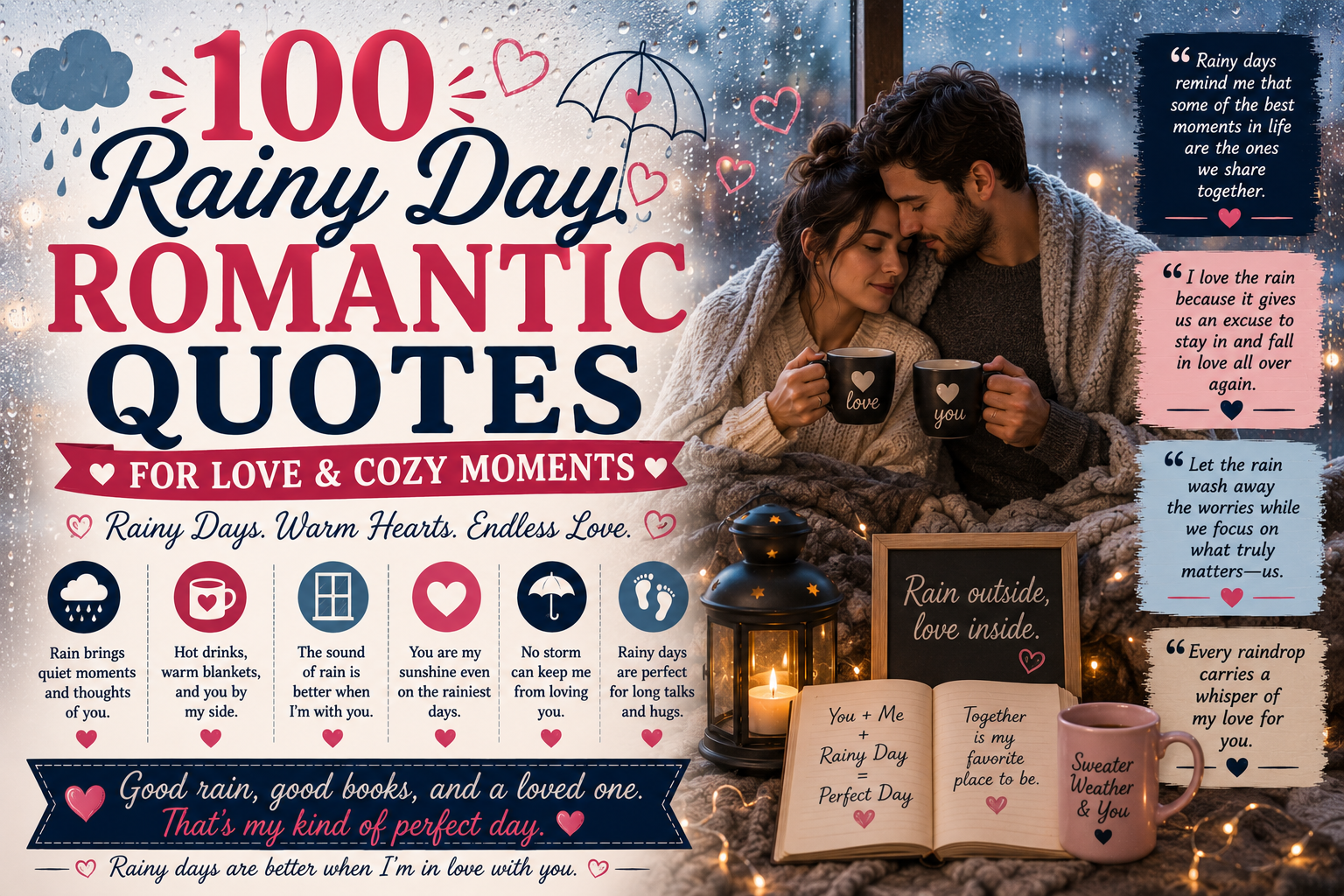 100 Rainy Day Romantic Quotes for Love and Cozy Moments