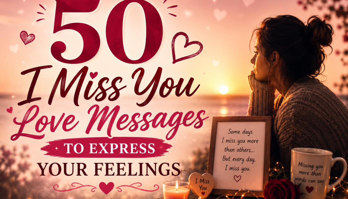 50 I Miss You Love Messages to Express Your Feelings