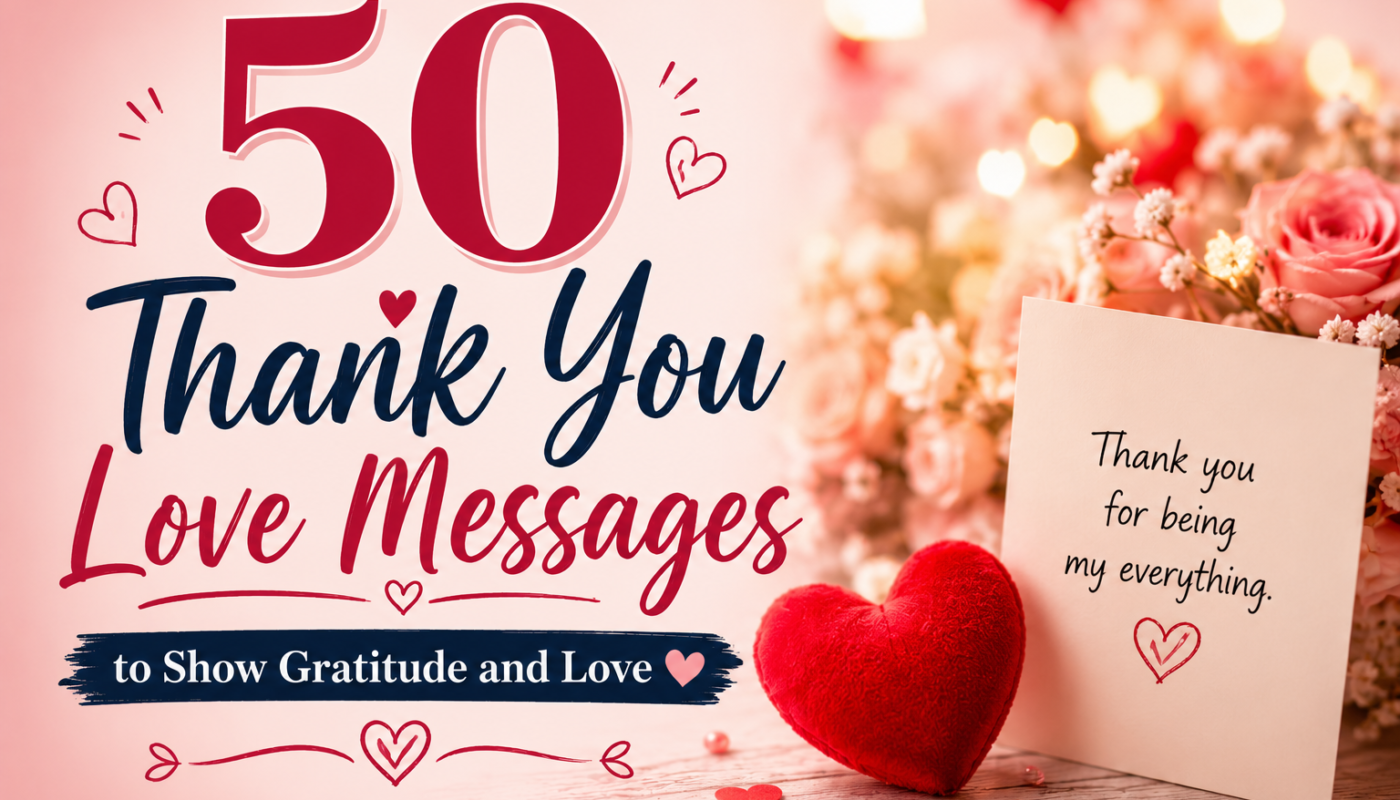 50 Thank You Love Messages to Show Gratitude and Love