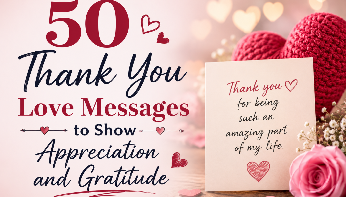 50 Thank You Love Messages to Show Appreciation and Gratitude