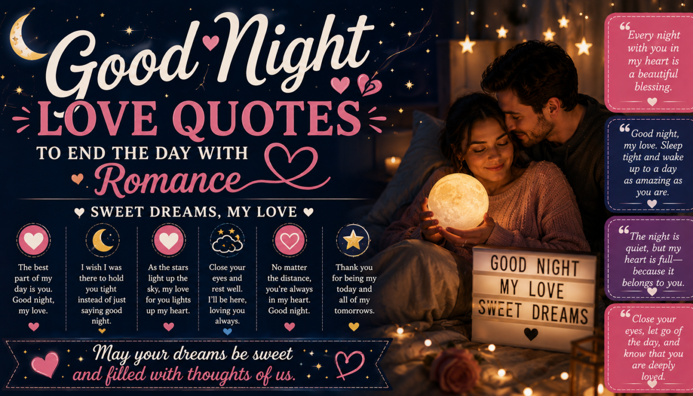 Good Night Love Quotes to End the Day with Romance