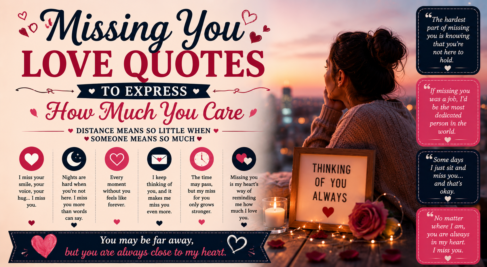 Missing You Love Quotes to Express How Much You Care