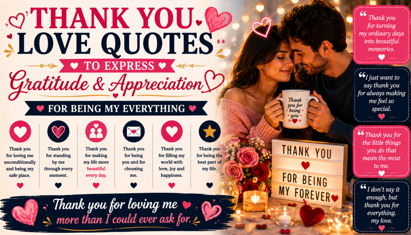 Thank You Love Quotes to Express Gratitude and Appreciation