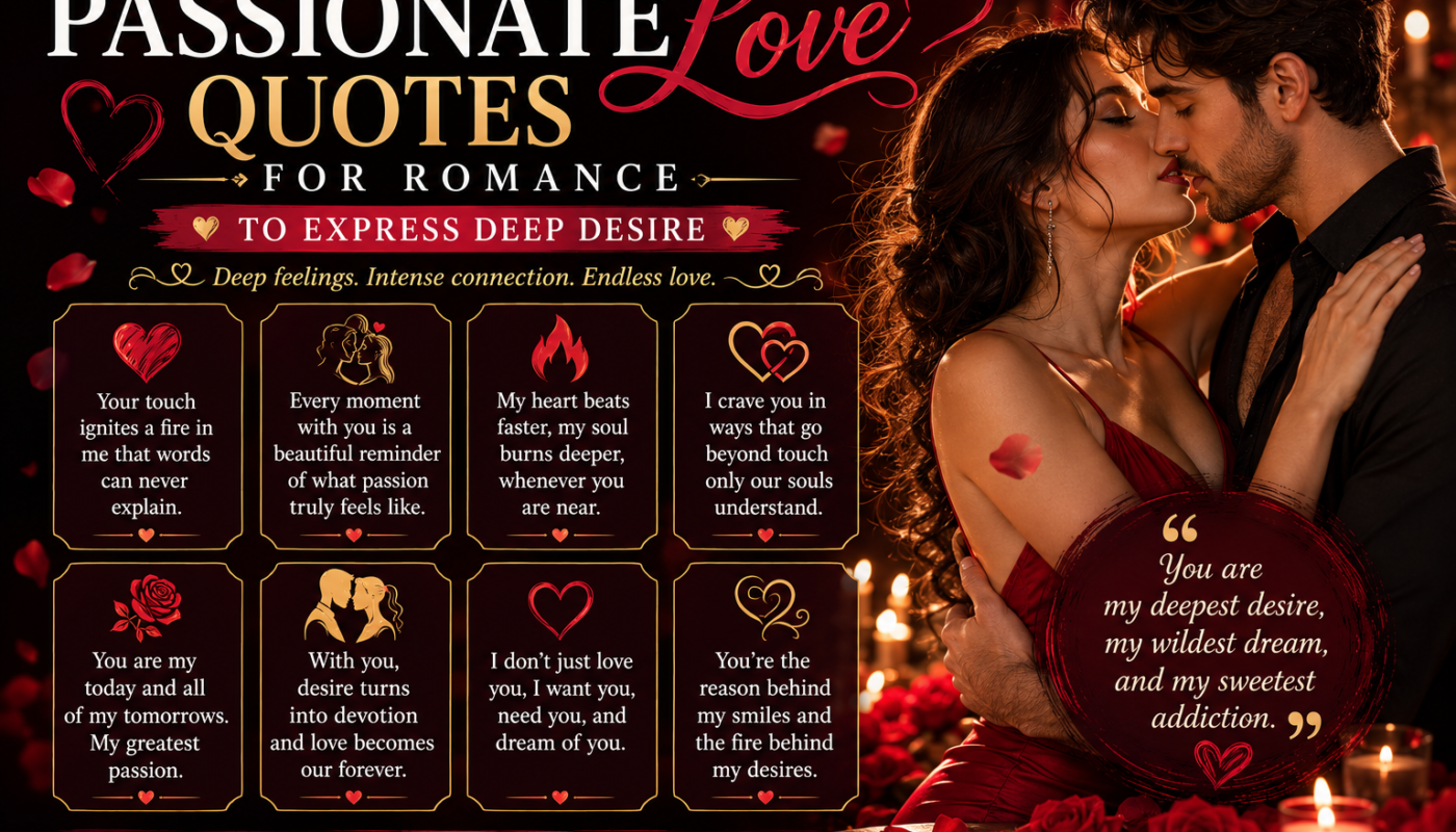 Passionate Love Quotes for Romance to Express Deep Desire