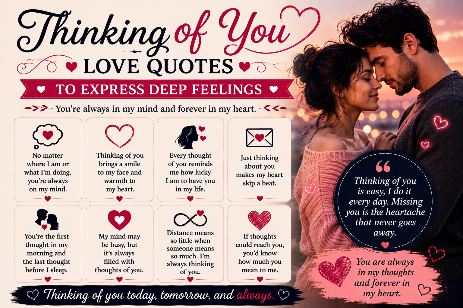 Thinking of You Love Quotes to Express Deep Feelings