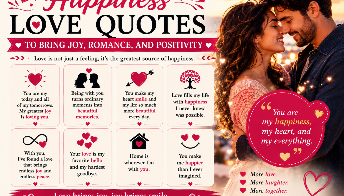 Happiness Love Quotes to Bring Joy, Romance, and Positivity