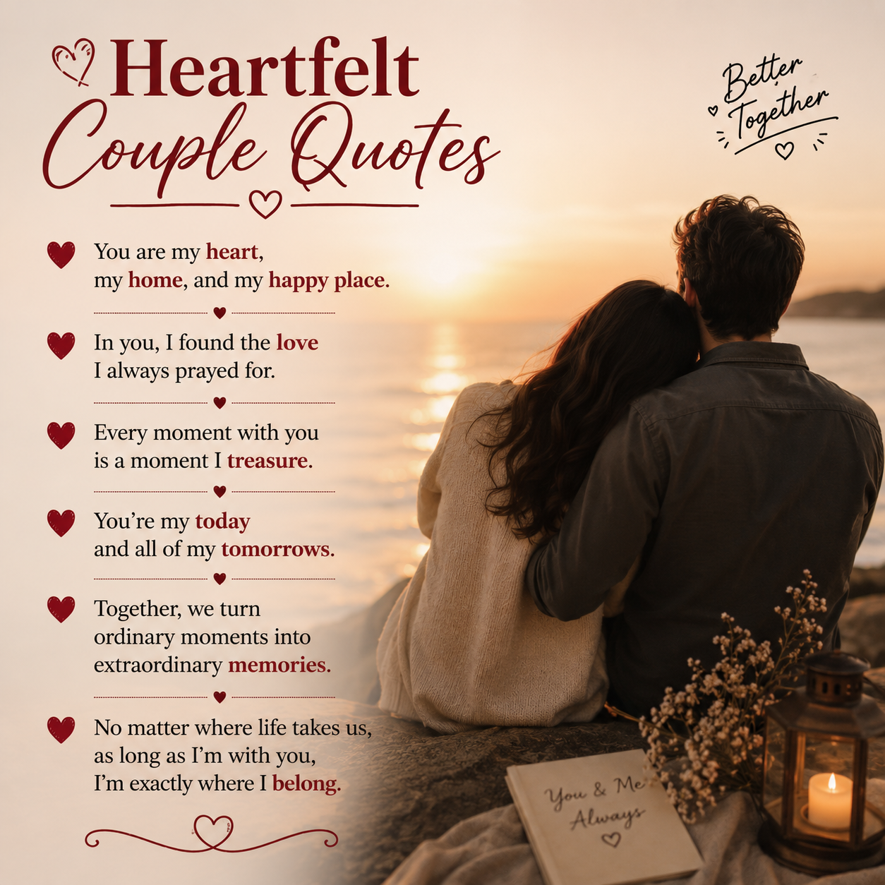 Heartfelt Couple Quotes for Love, Trust, and Togetherness
