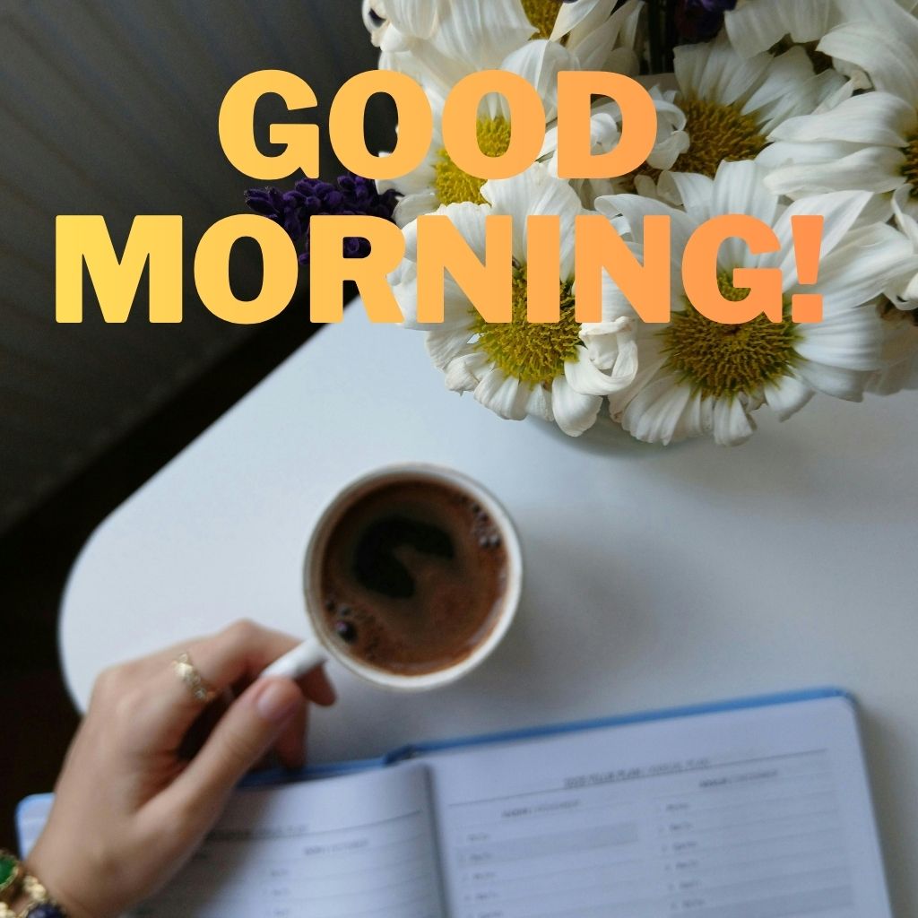 A collection of uplifting good morning quotes displayed on a serene background.